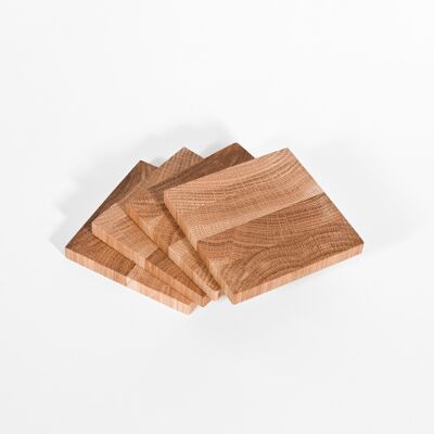 Oak table coasters (1 set (unit) = 4 coasters)