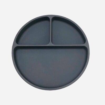 Baby Weaning Suction Plate in SLATE