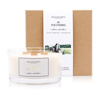 The Wiltshire - Oakmoss and Amber 3 Wick Soy Candle