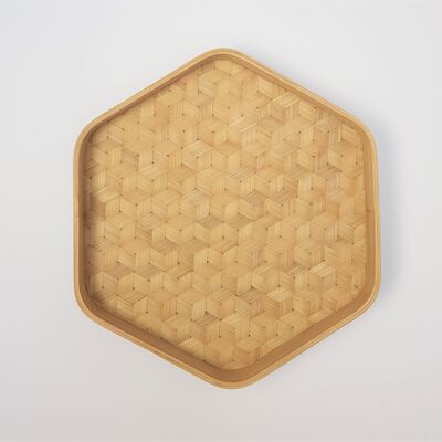 BH01 hexagon bamboo tray