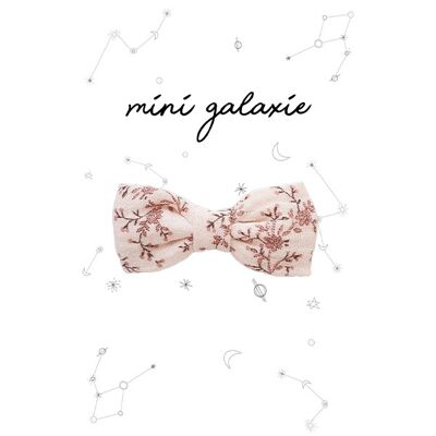 Pink floral cotton bow hair clip