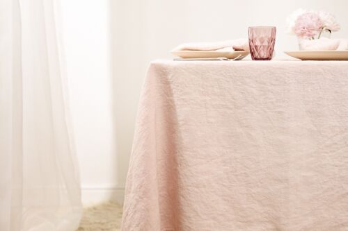 Rustic pink linen tablecloth, Linen fitted tablecloth, Custom tablecloth, Wedding tablecloth, Mom gift from daughter, Modern tablecloth, Farmhouse tablecloth, Gauze tablecloth, Thanksgiving tablecloth, Spring tablecloth
