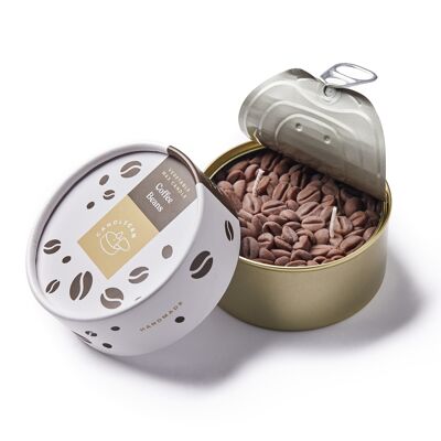 Vela perfumada café - 310g. | Sellado en una lata | Dos mechas | Cera 100% vegetal | Hecho a mano | vela grande novedad