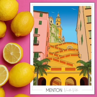 Poster Menton Old Town 50x70 cm • Travel Poster