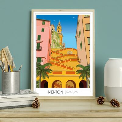 Poster Menton Old Town 30x42 cm • Travel Poster