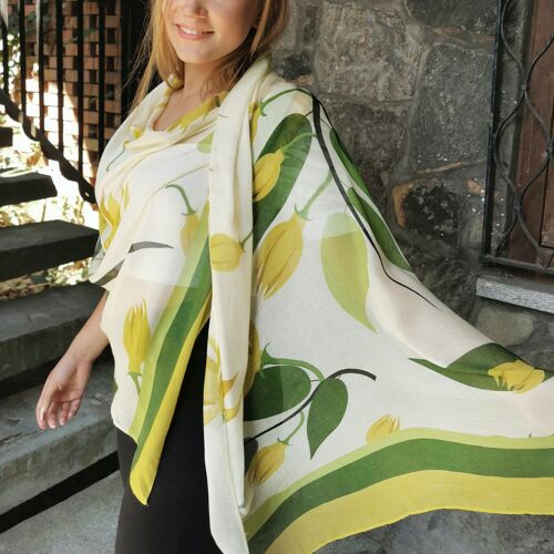 Amalfi Bamboo Scarf Yellow Green