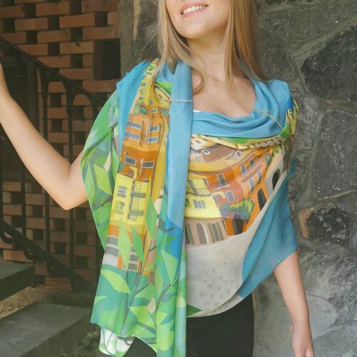 Riviera Bamboo Scarf Blue-Green