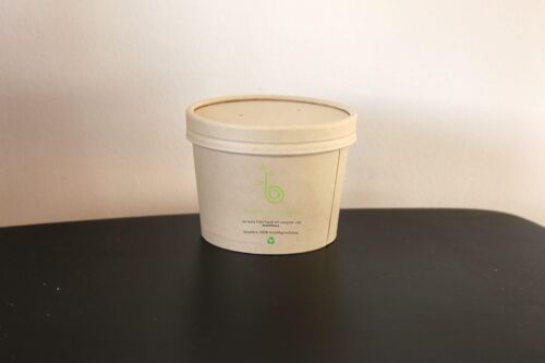 Bol à soupe papier de bambou  avec couvercle - 325 ml