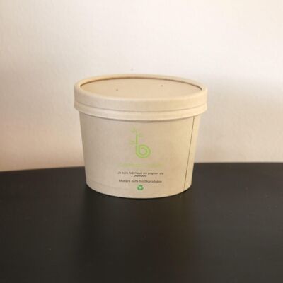 Bamboo paper soup bowl with lid - 325 ml