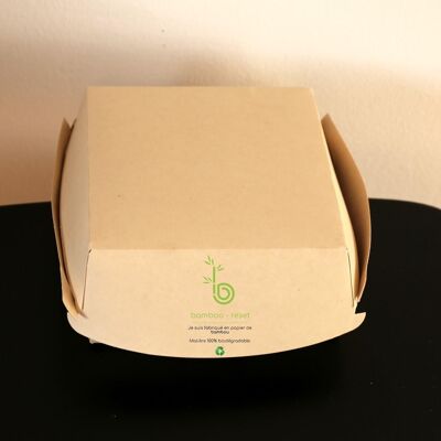 Caja de hamburguesa de papel de bambú