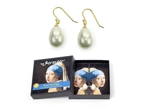 Pearl earrings gold plated, Girl with a pearl earring, Vermeer