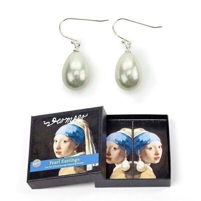 Boucles d'oreilles perle argent, Boucle d'oreille Fille à la perle, Vermeer