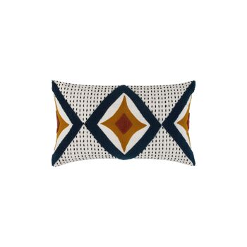 Enveloppe de coussin ZAYI Blanc et bleu 28x47cm 1