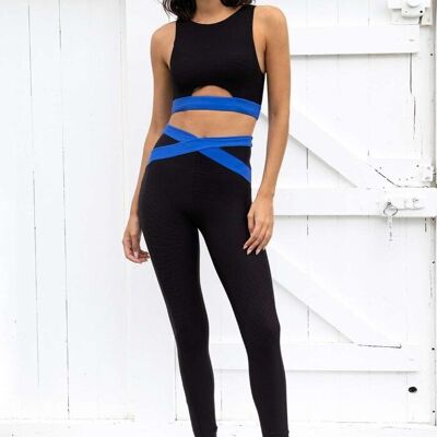 Royal blue and black sports bra - ELISE