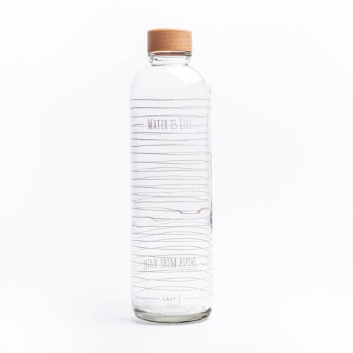 Trinkflasche aus Glas - CARRY Bottle WATER IS LIFE 1,0l