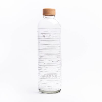 Glass drinking bottle - CARRY Bottle WATER IS LIFE 1.0l