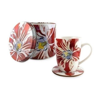 Conjunto: Taza-estaño- posavasos, Tulip Marrel, Rijksmuseum