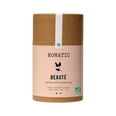 Infusion bio BEAUTÉ 50g - thym - camomille - bardane - vigne rouge - ortie - rose