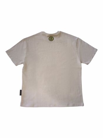 T-shirt surdimensionné de haute qualité en feutre épais 100 % coton avec logo texte Mvagrippa imprimé en caoutchouc. Couleur Tan 2