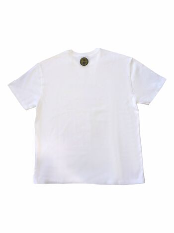 T-shirt surdimensionné de haute qualité en feutre épais 100 % coton avec logo texte Mvagrippa imprimé en caoutchouc. blanche 2