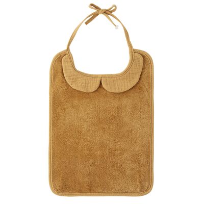 Grand bavoir bambou et gaze de coton noisette