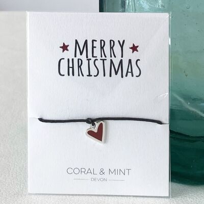 Merry Christmas Sentiment String - Heart charm