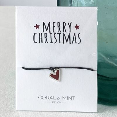 Merry Christmas Sentiment String - Heart charm