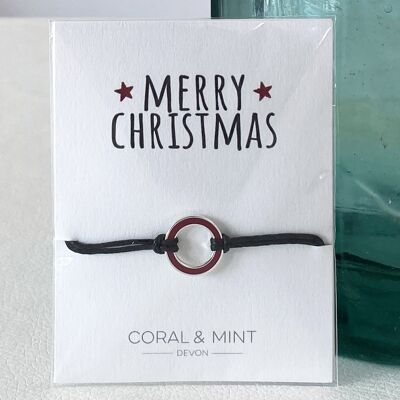 Merry Christmas Sentiment String with Circle Enamel Charm