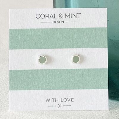 Light Mint Enamel Studs