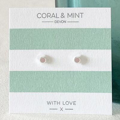 Mini Pastel Pink Enamel Studs