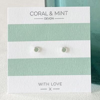 Mini Light Mint Enamel Studs