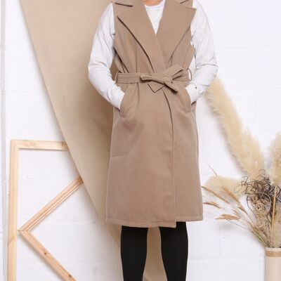 Trench sans manches camel