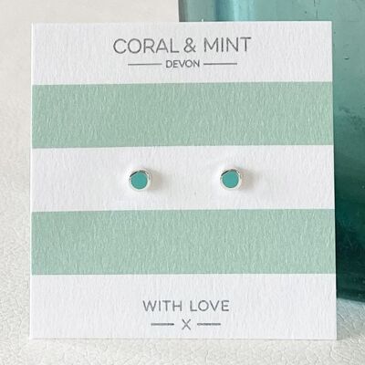 Mini Turquoise Enamel Studs