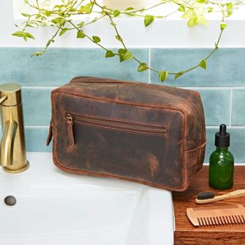 Trousse de toilette en cuir de buffle 3