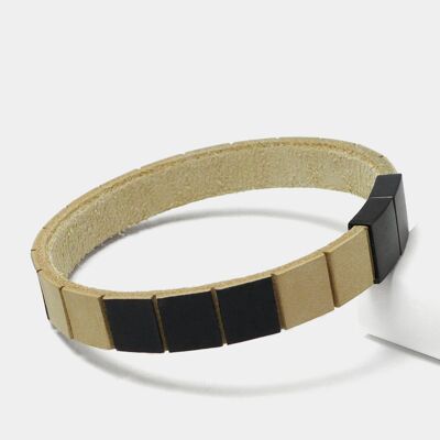 Bracciale da uomo "Leather Star Raw MG91" realizzato in pelle