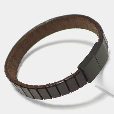 Bracciale da uomo "Leather Star HL83" realizzato in pelle