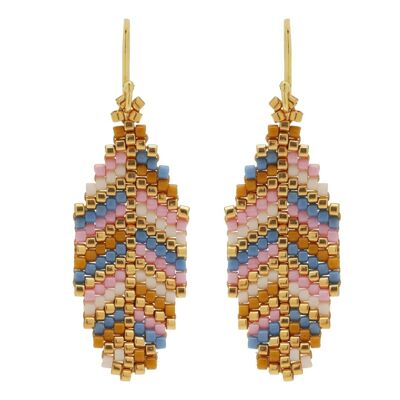 Leaf pink / blue / white / curry / gold ear hooks