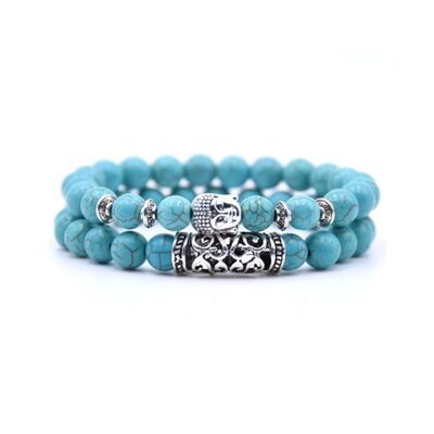 Naturstein Malachit Armband | Birger | türkis | Perlenarmband | Buddha