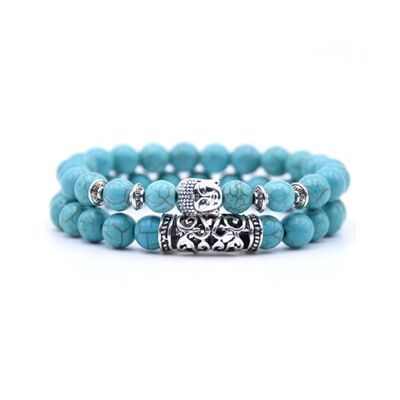 Natural stone Malachite bracelet | Birger | turquoise | beaded bracelet | Buddha