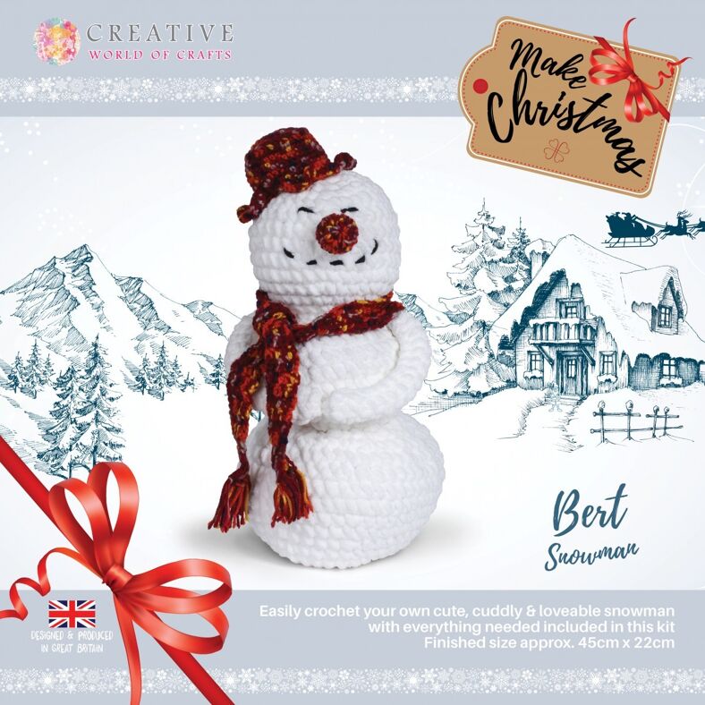 Kit amigurumi hardicraft décoration de Noël bonhomme de neige