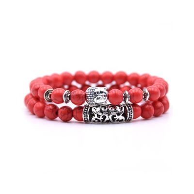 Bracciale in pietra naturale Malachite | dger | rosso | braccialetto di perline | Buddha