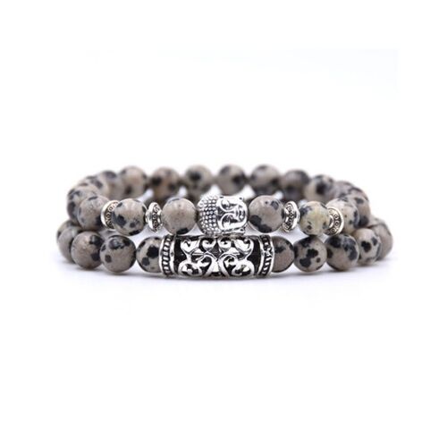 Natuursteen Malachiet armband | roar | grijs | kralen armband | Buddha
