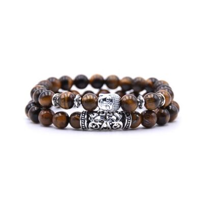 Natural stone Malachite bracelet | chest | brown | beaded bracelet | Buddha