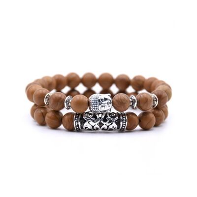 Natural stone Malachite bracelet | Tove | brown | beaded bracelet | Buddha