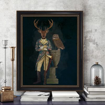 Archie Buckingham and Owl Limited Edition 16x20inch Oxford Framed Art Print