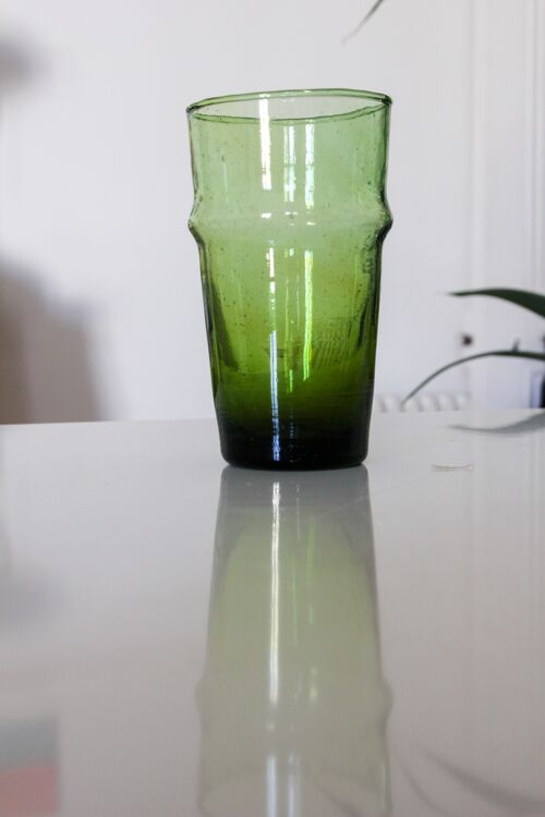 PACK OF 6 BLOWN GLASS WATER GLASSES bottle green (BELDI) 22 CL