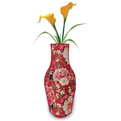Vase vintage en tissu Bordeaux Jardin