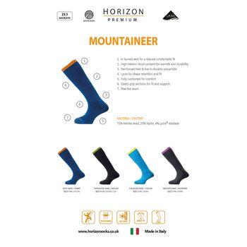 Chaussettes Horizon Premium Mountaineer : Navy Marl / Amber 2