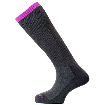 Horizon Premium Mountaineer Socke: Graphite Merl / Raspberry