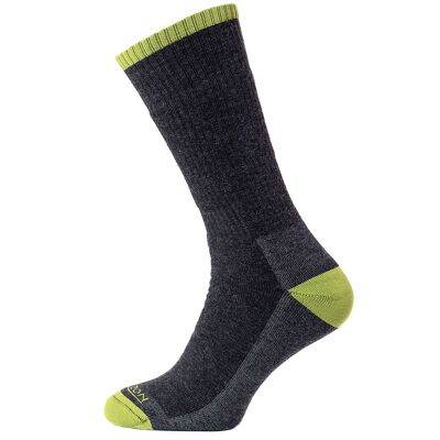 Horizon Premium Merino Trek Sock: Anthracite Marl / Willow